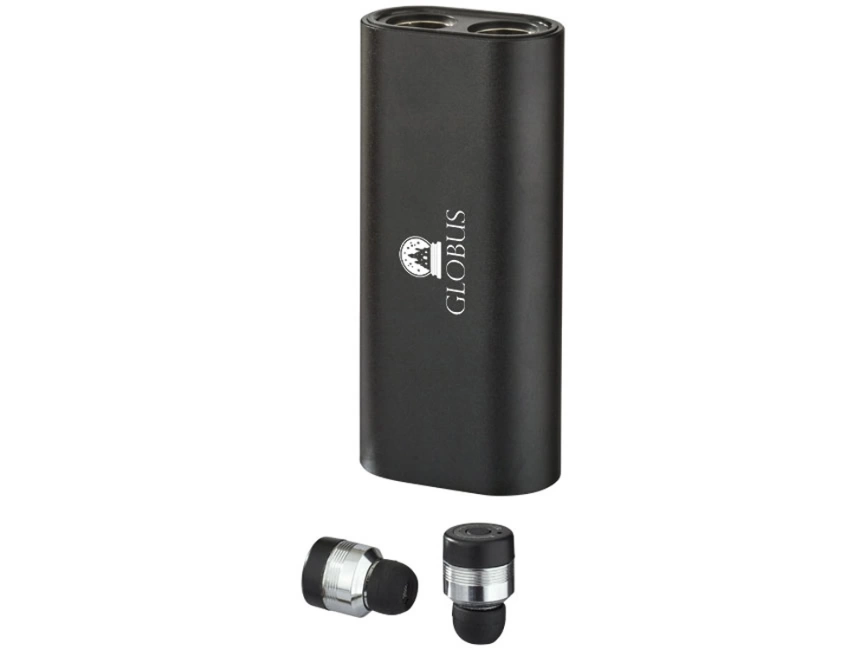 Металлические беспроводные наушники с чехлом пауэрбанк фото 5