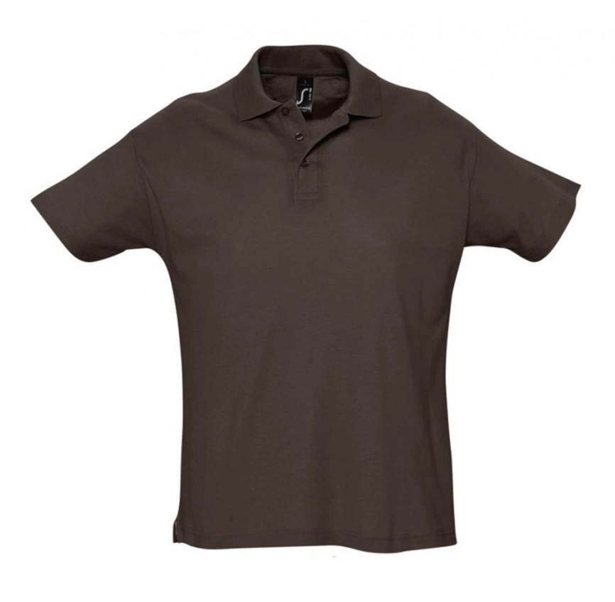 Рубашка поло мужская Summer 170 темно-коричневая (шоколад), размер XL фото 1