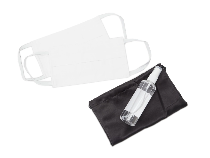 Набор средств индивидуальной защиты в сатиновом мешочке Protect Plus, белый фото 1