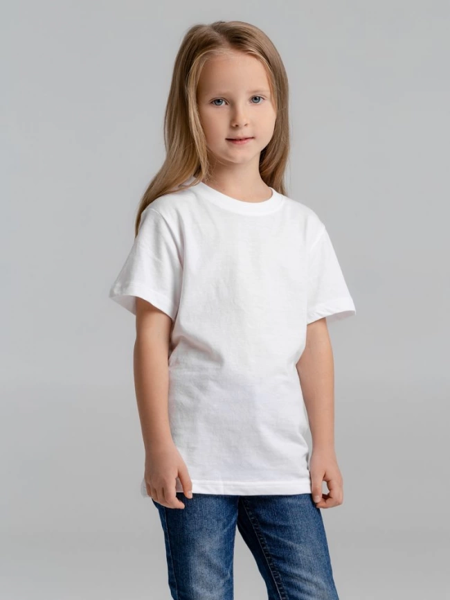 Футболка детская T-bolka Fit Kids, белая, на рост 118-128 см (8 лет) фото 3