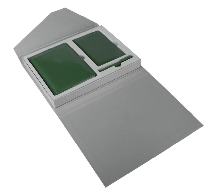Коробка Trio под ежедневник, визитницу и ручку, серебристая фото 4