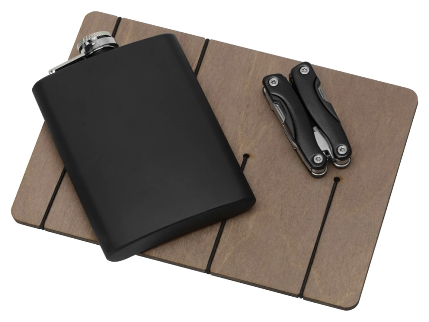 Подарочный набор Путешественник с флягой и мультитулом, черный фото 2