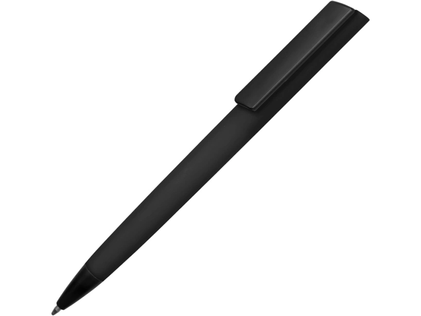 Ручка пластиковая soft-touch шариковая Taper, черный фото 1