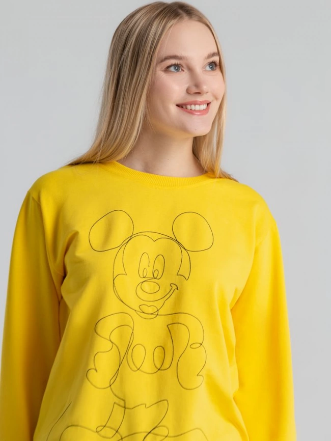 Свитшот с вышивкой Mickey Mouse, желтый, размер S фото 7
