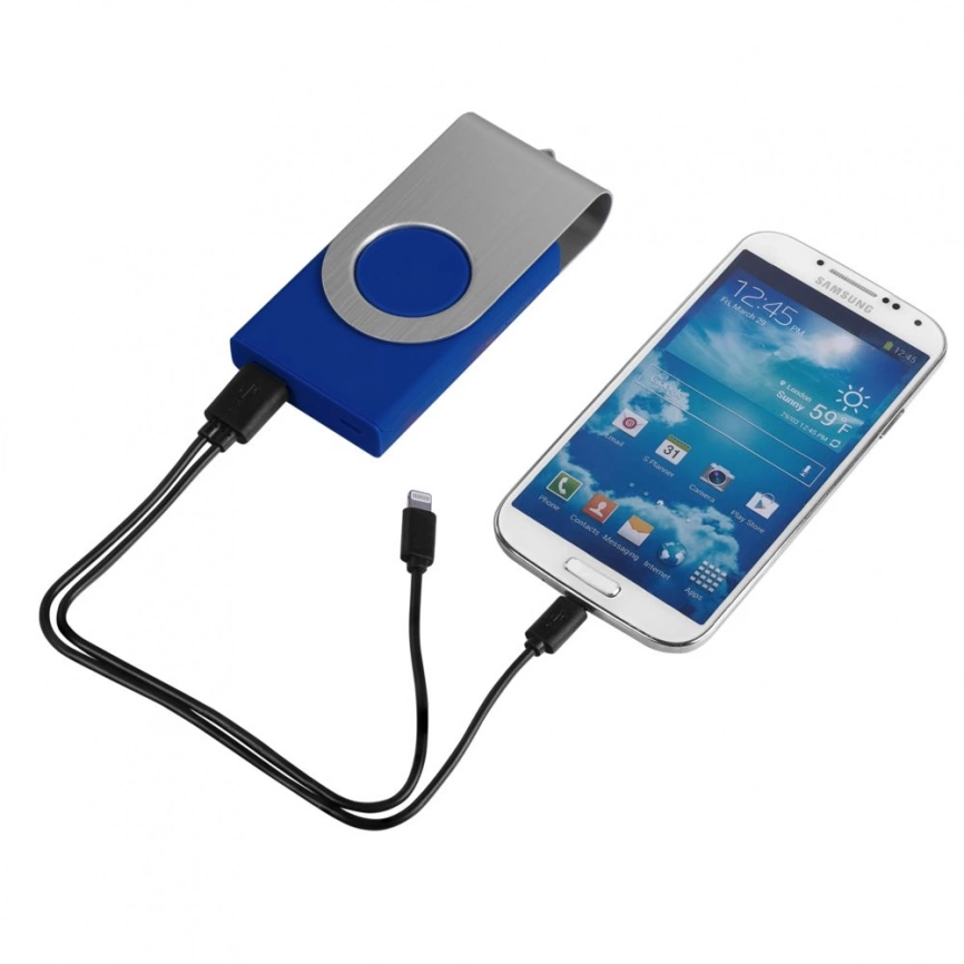 Внешний аккумулятор Twist 4000 mAh, синий фото 7