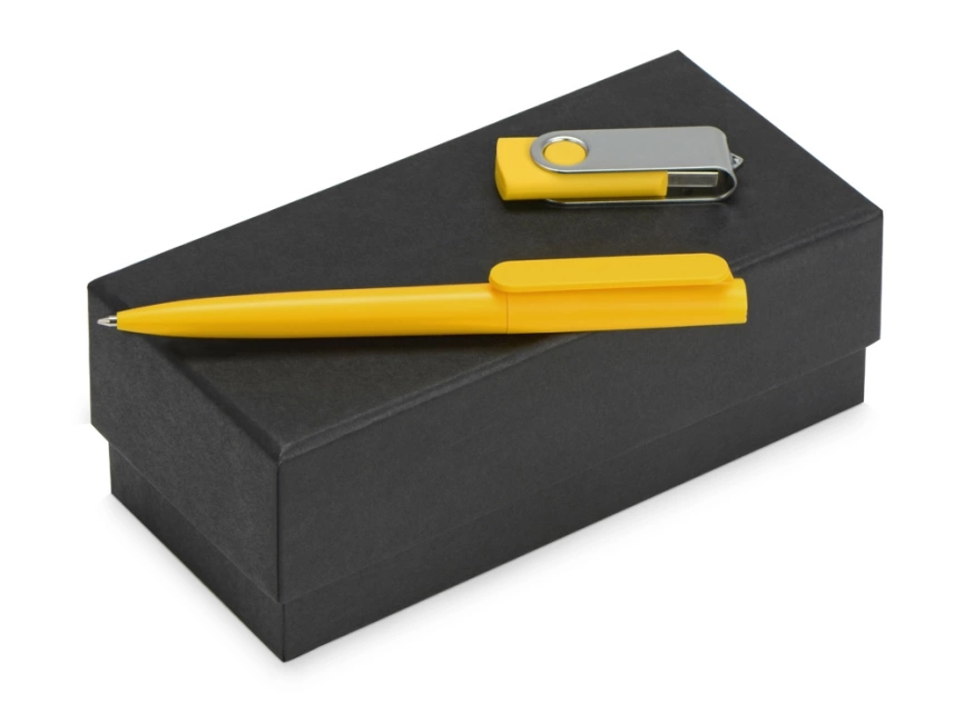 Подарочный набор Qumbo с ручкой и флешкой, желтый фото 1