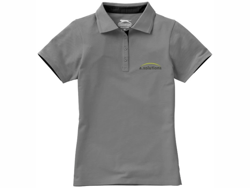 Поло женское с короткими рукавами Hacker, серый/черный фото 7