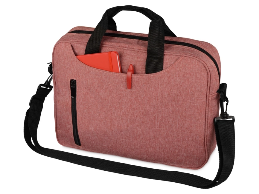 Сумка для ноутбука Wing с вертикальным наружным карманом, красный фото 2
