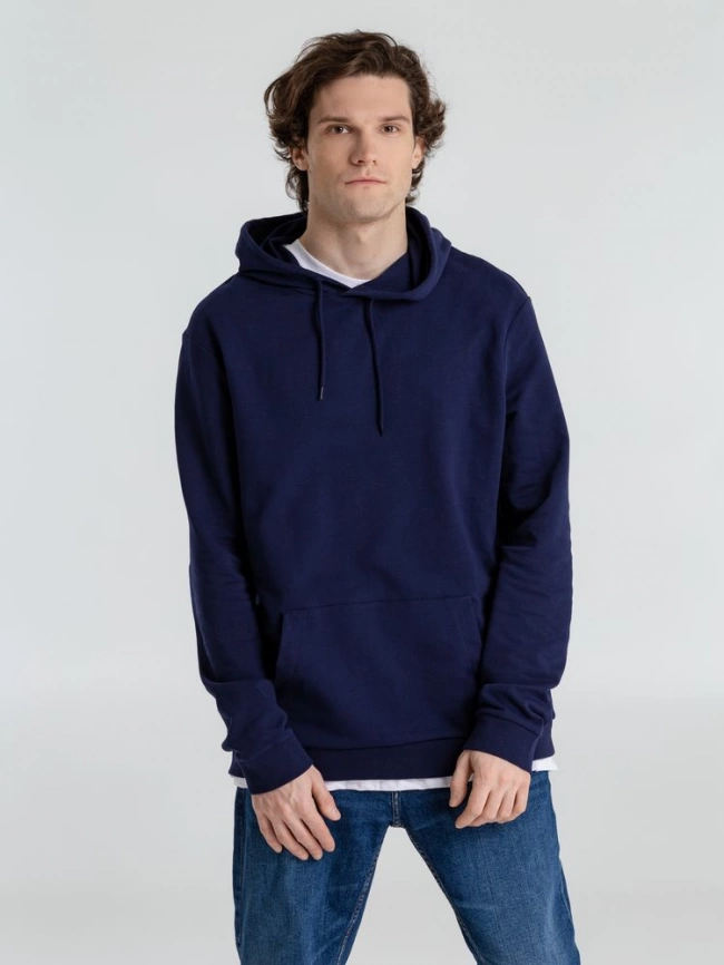 Толстовка с капюшоном унисекс Hoodie, темно-синяя, размер S фото 16