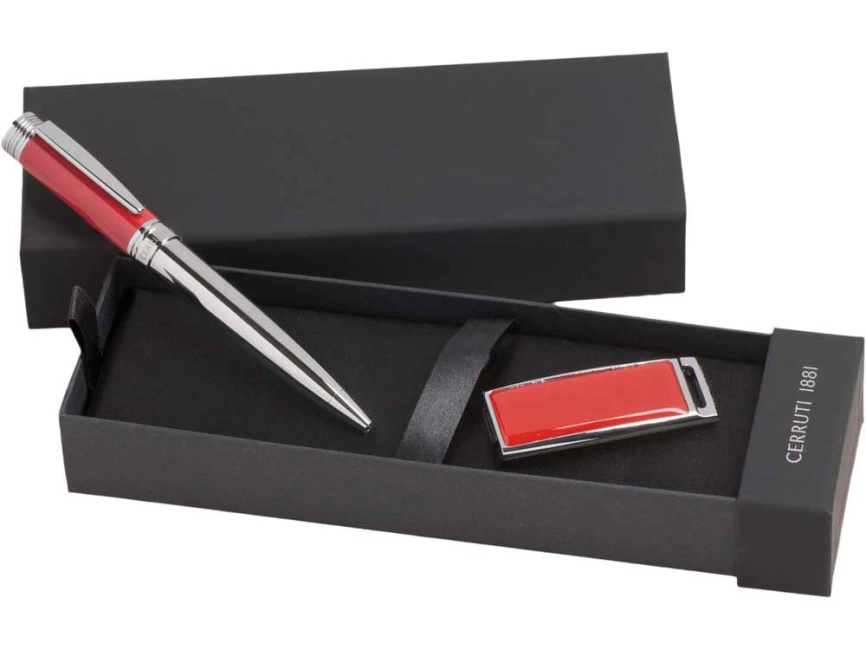 Набор Cerruti 1881: ручка шариковая, флеш-карта USB 2.0 на 8 Гб Zoom Red фото 1