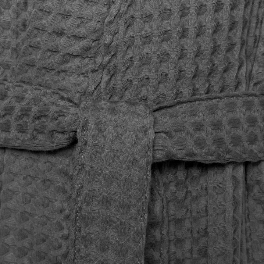 Халат вафельный мужской Boho Kimono, темно-серый (графит), размер XL (52-54) фото 4