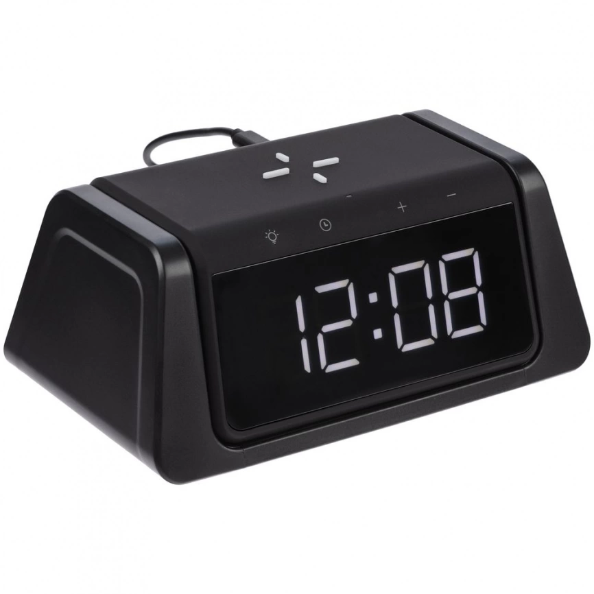 Настольный стерилизатор с беспроводной зарядкой и часами UV Depot, черный фото 2