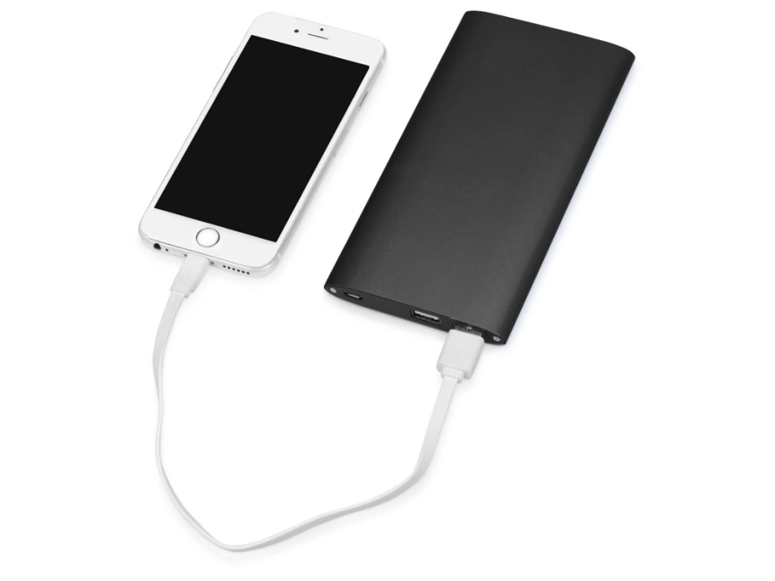 Портативное зарядное устройство Джет с 2-мя USB-портами, 8000 mAh, черный фото 2
