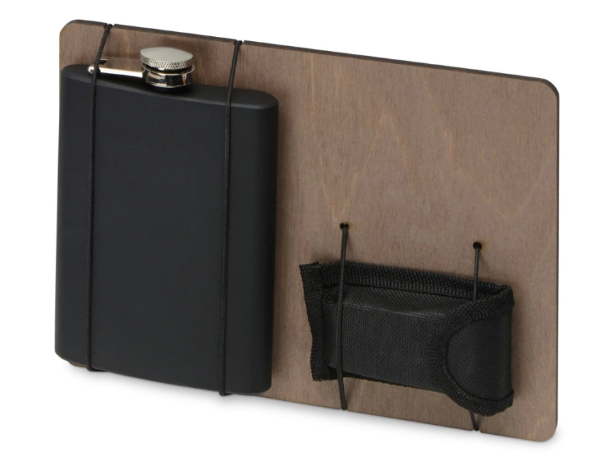 Подарочный набор Путешественник с флягой и мультитулом, черный фото 1