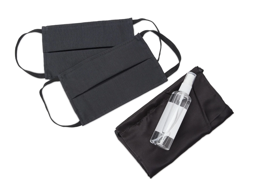 Набор средств индивидуальной защиты в сатиновом мешочке Protect Plus, черный фото 1