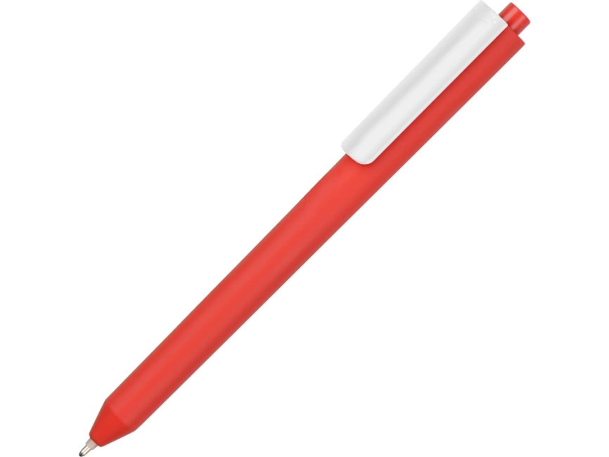 Ручка шариковая Pigra модель P03 PRM софт-тач, красный/белый фото 1