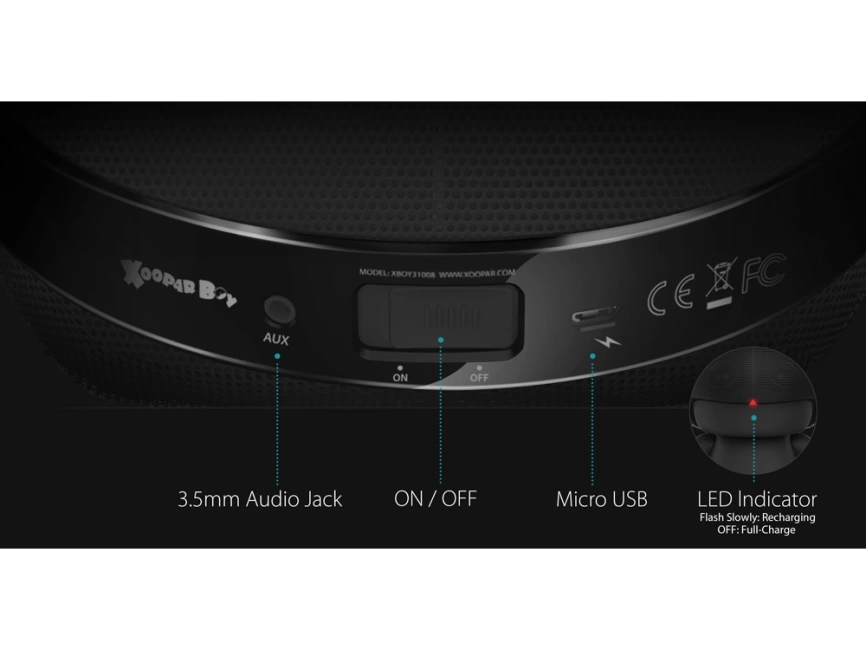 Портативная колонка XOOPAR Grand XBOY, черный (Р) фото 7
