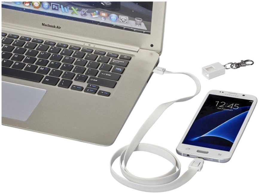 Зарядный кабель-клип 2 в 1, белый фото 3