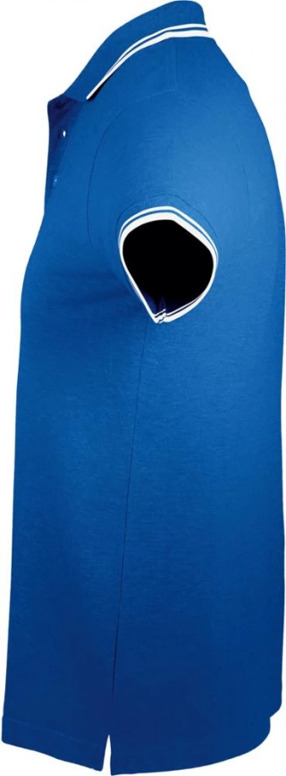 Рубашка поло мужская Pasadena Men 200 с контрастной отделкой ярко-синяя с белым, размер S фото 3