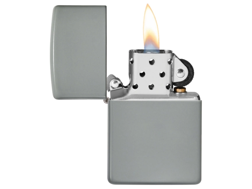 Зажигалка ZIPPO Classic с покрытием Flat Grey, латунь/сталь, серая, глянцевая, 38x13x57 мм фото 9
