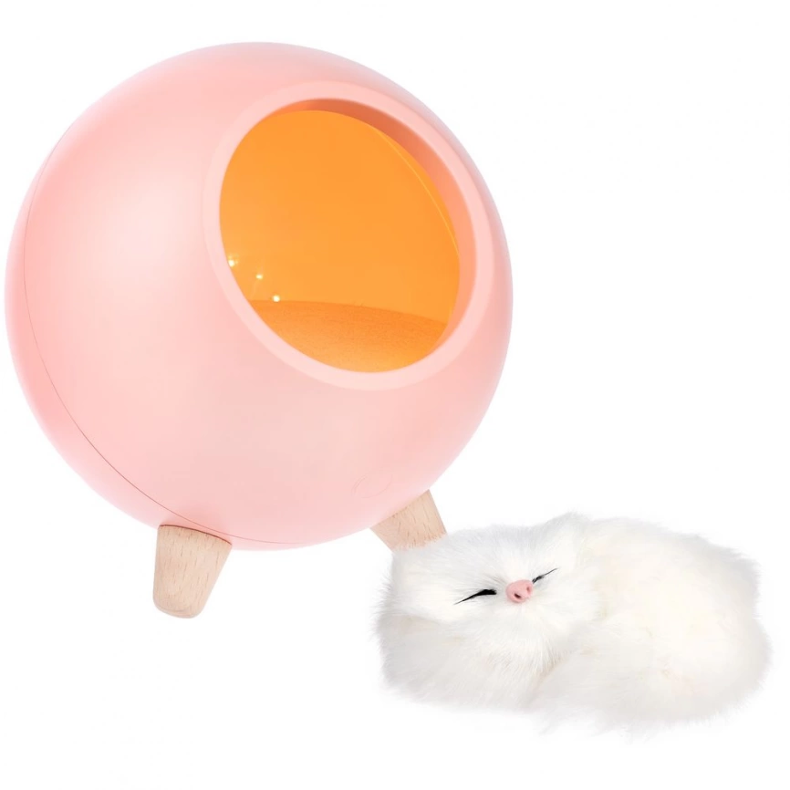 Беспроводная лампа-колонка Right Meow, розовая фото 4