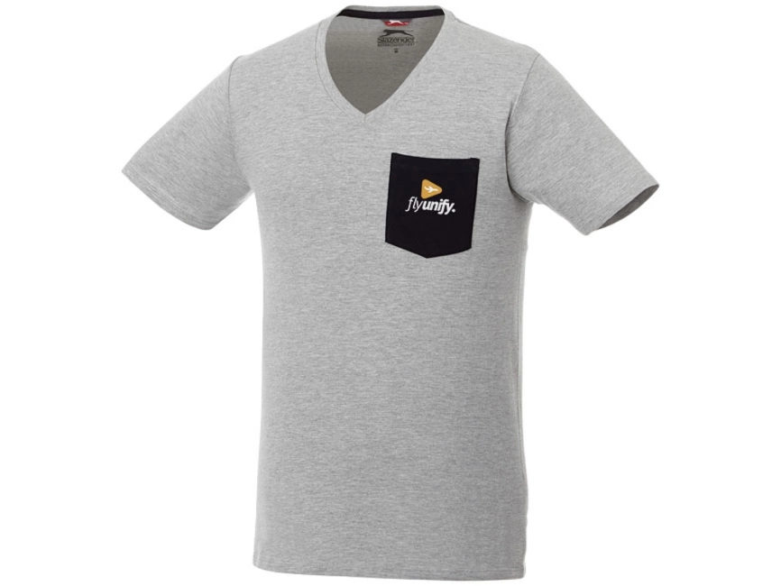Мужская футболка Gully с коротким рукавом и кармашком, серый/темно-синий фото 4