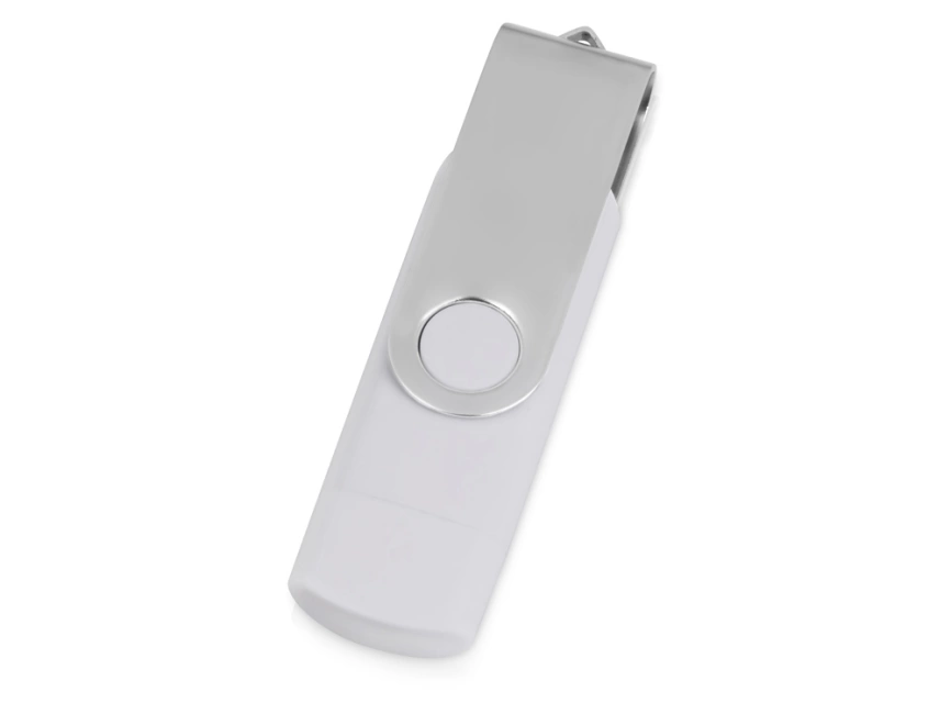 USB/micro USB-флешка 2.0 на 16 Гб Квебек OTG, белый фото 3