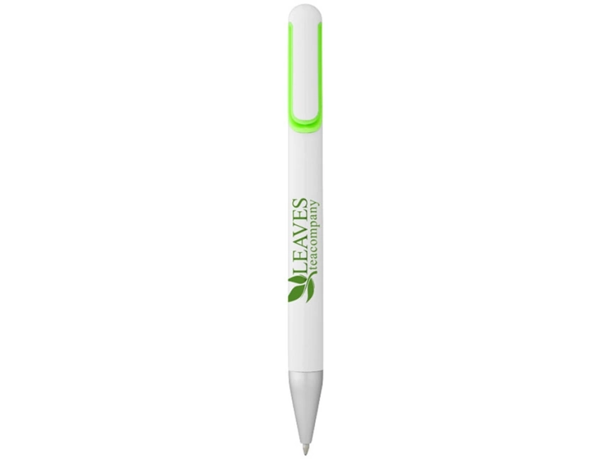 Ручка шариковая Nassau, белая с зеленое яблоко фото 4