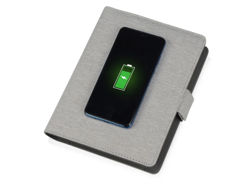 Органайзер с беспроводной зарядкой 5000 mAh Powernote, светло-серый фото 2