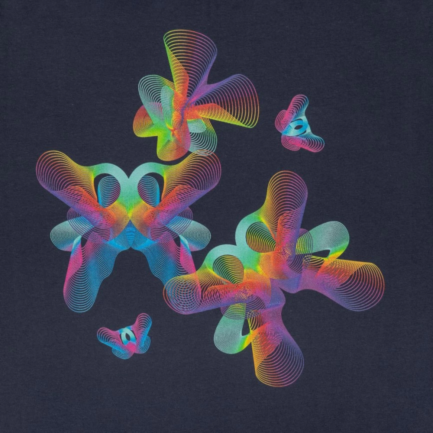 Футболка женская Butterflies, темно-синяя, размер L фото 3