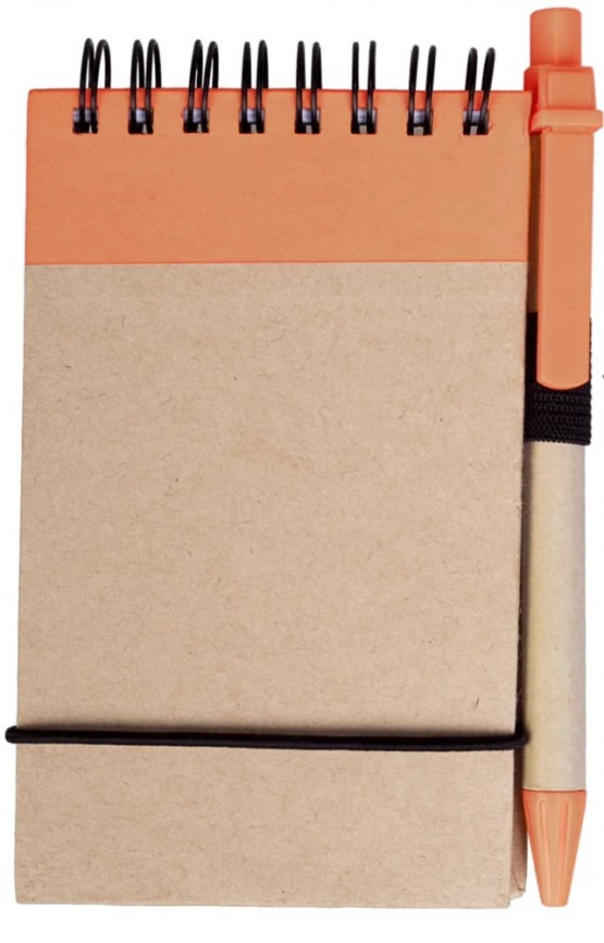Блокнот на кольцах Eco Note с ручкой, оранжевый фото 1