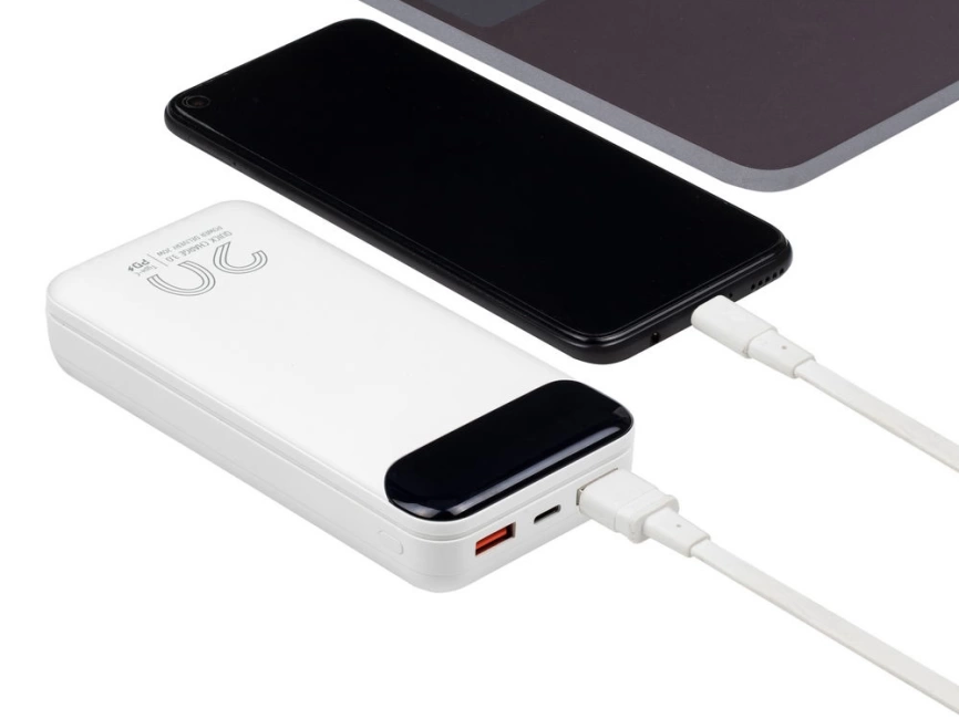 RIVACASE VA2580 (20 000mAh), QC/PD 20W внешний аккумулятор с дисплеем, белый /24 фото 14