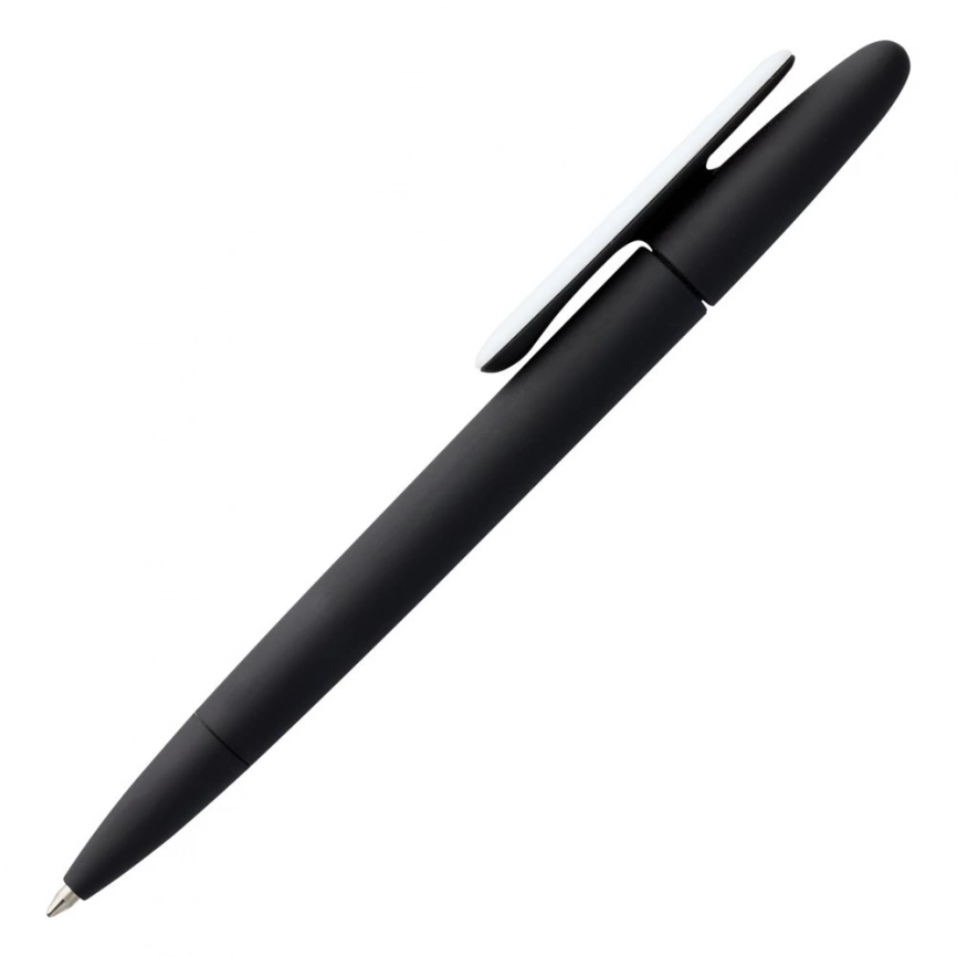 Ручка шариковая Prodir DS5 TRR-P Soft Touch, черная с белым фото 2