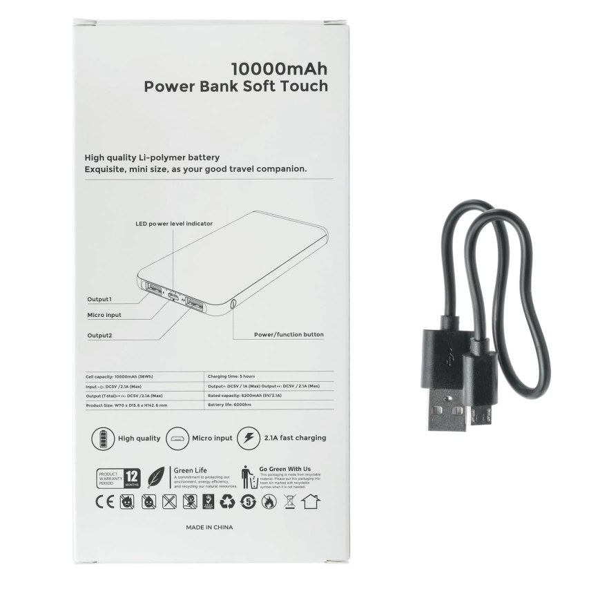 Внешний аккумулятор YOUNG SOFT, 10000 мА·ч, чёрный фото 7