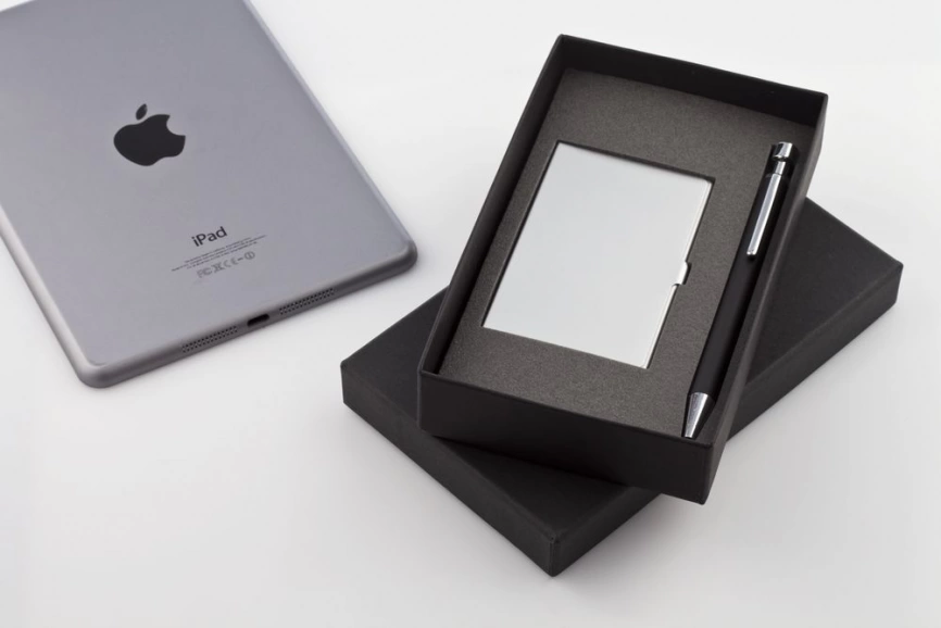 Набор Join: футляр для визиток и шариковая ручка, черный фото 1