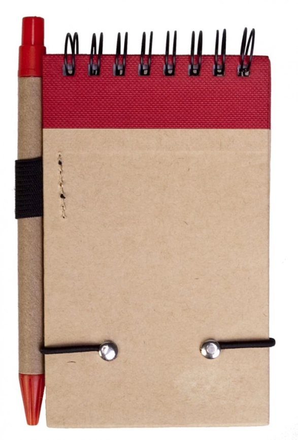 Блокнот на кольцах Eco Note с ручкой, красный фото 2