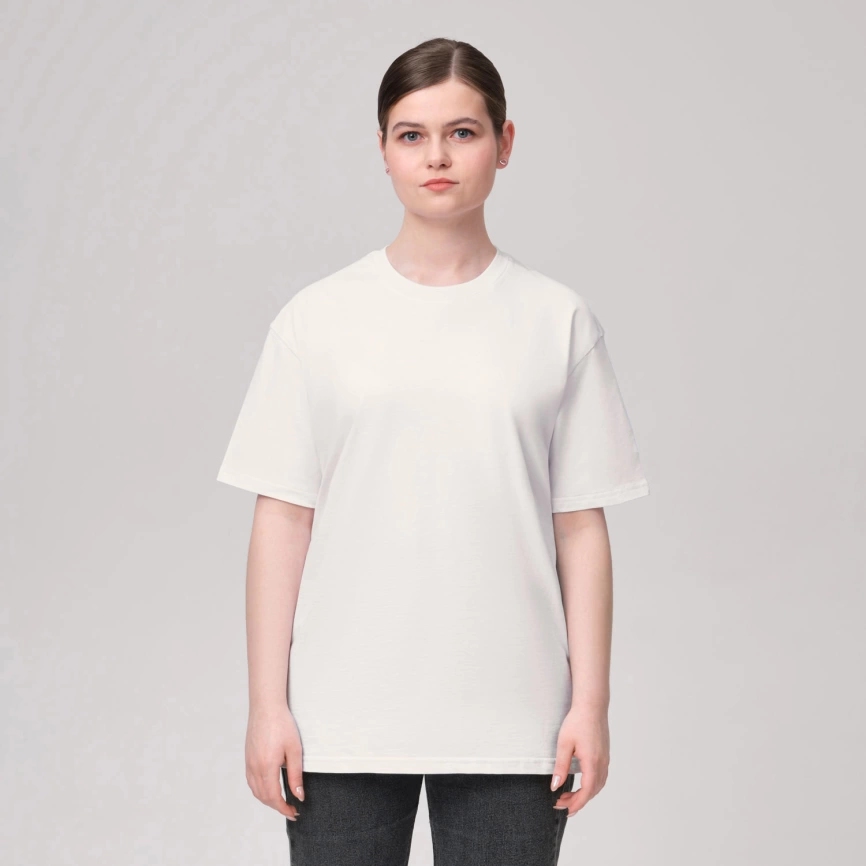 Футболка унисекс KRIS, 100% хлопок, 150 гр., белая (теплого оттенка), размер M фото 1
