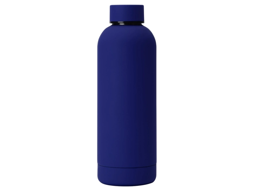 Вакуумная термобутылка Cask Waterline, soft touch, 500 мл, синий фото 3