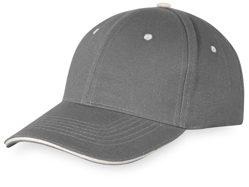 Бейсболка New Castle 6-ти панельная, серый/натуральный фото 1