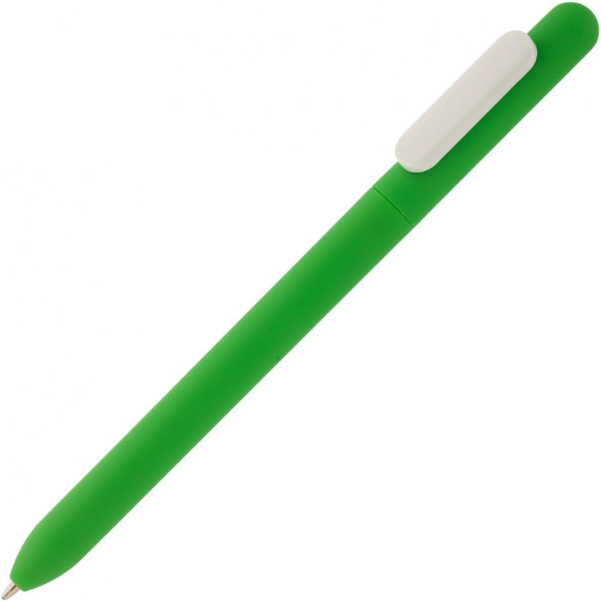 Ручка шариковая Swiper Soft Touch, зеленая с белым фото 1