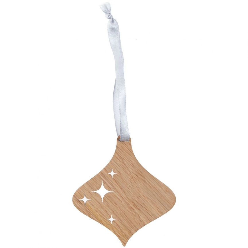 Деревянная подвеска Carving Oak, в форме елочной игрушки фото 2