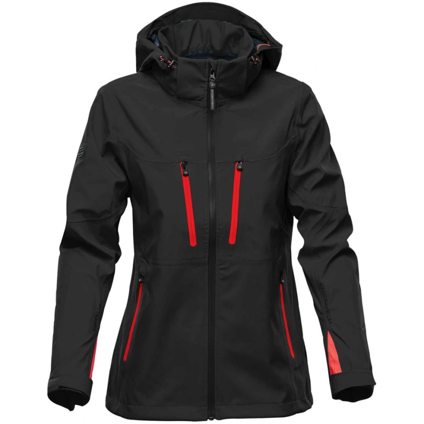 Куртка софтшелл женская Patrol черная с красным, размер XS фото 1