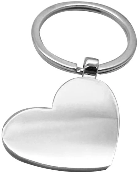 Брелок металлический Сердце, серебристый фото 1
