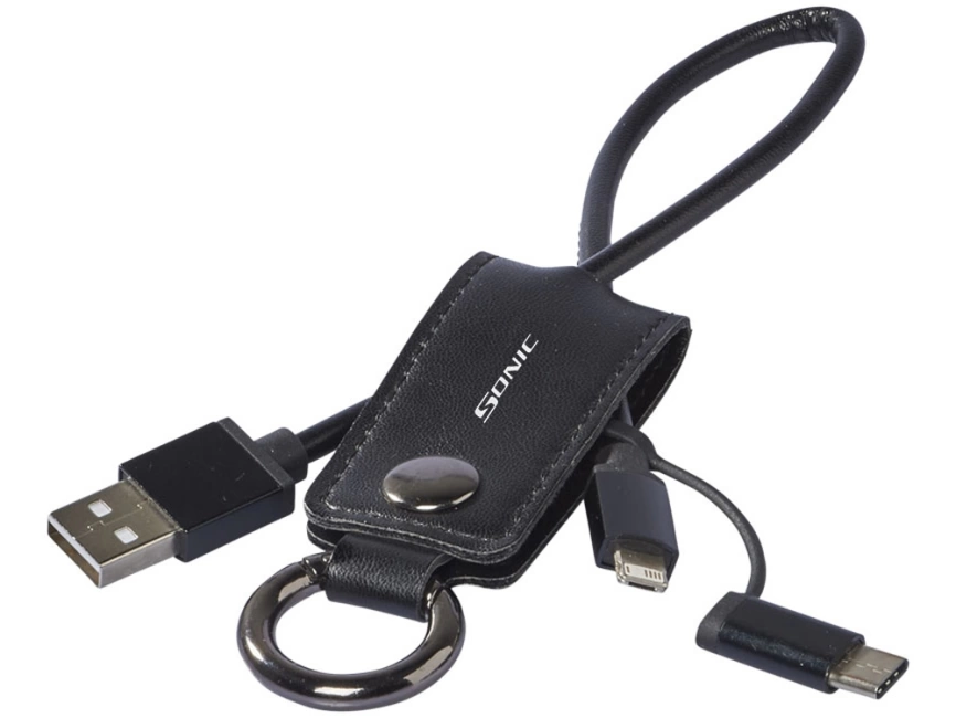 Кабель для зарядки Posh 3-в-1, черный фото 7