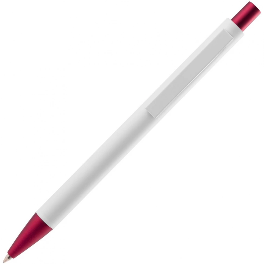 Ручка шариковая Chromatic White, белая с красным фото 3