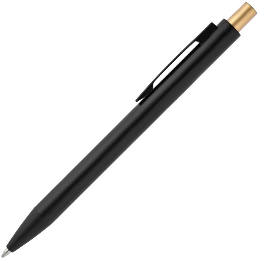 Ручка шариковая Chromatic, черная с золотистым фото 2