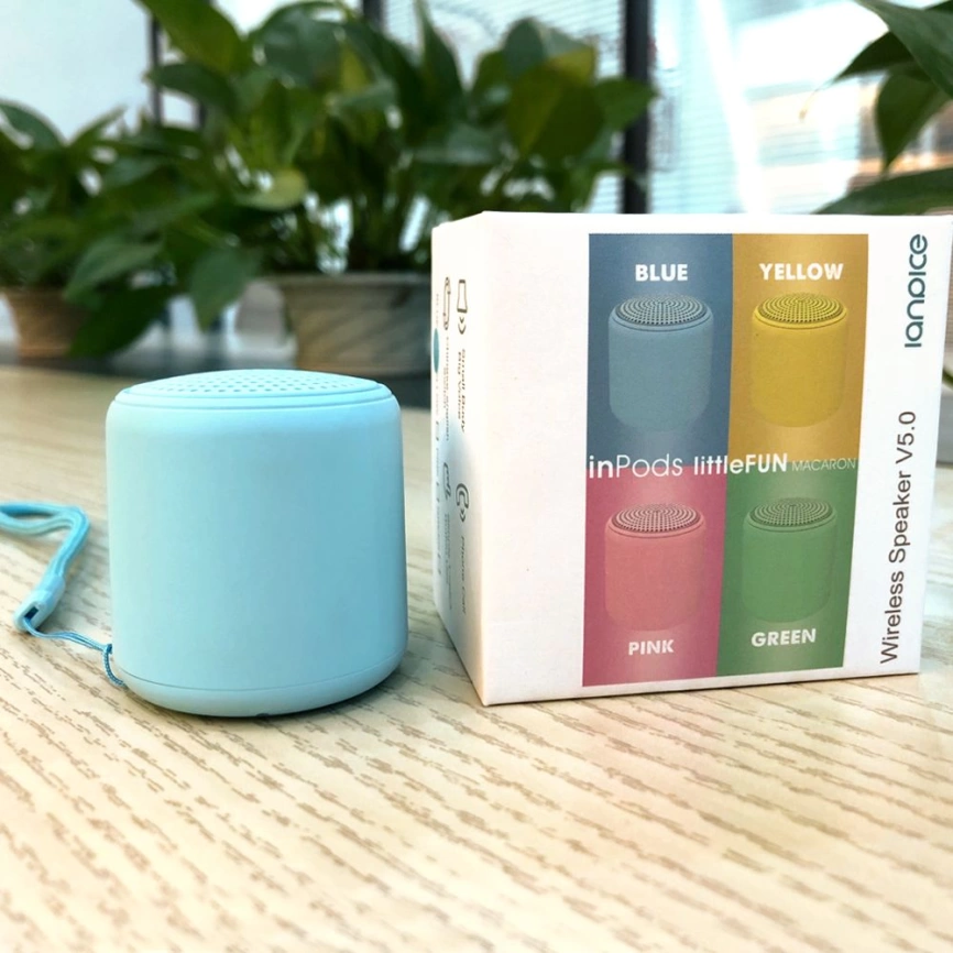 Беспроводная Bluetooth колонка Fosh, голубая фото 2