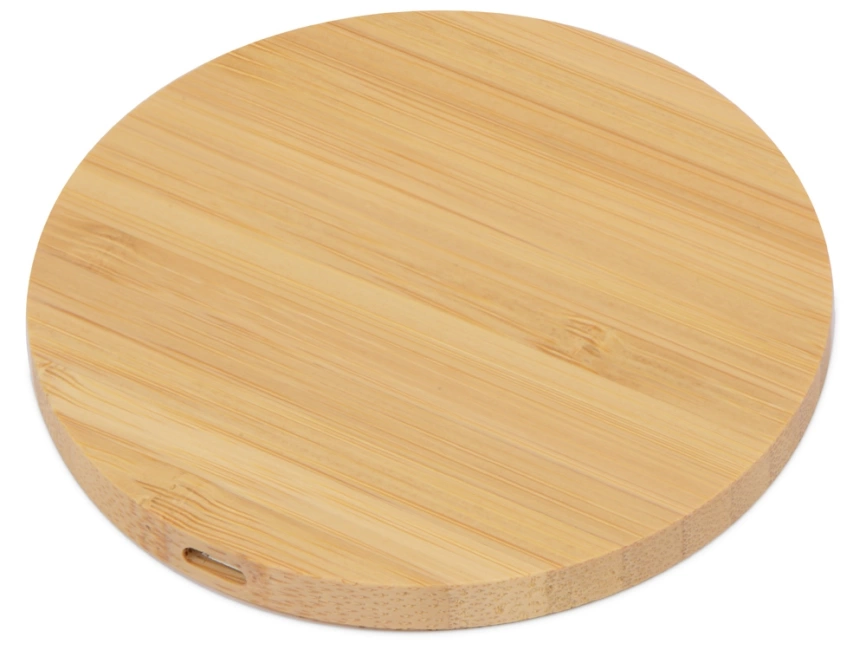 Беспроводное зарядное устройство из бамбука Cap, натуральный фото 1