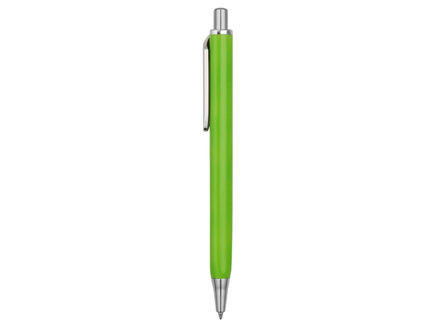 Ручка металлическая шариковая трехгранная Riddle, зеленое яблоко/серебристый фото 3