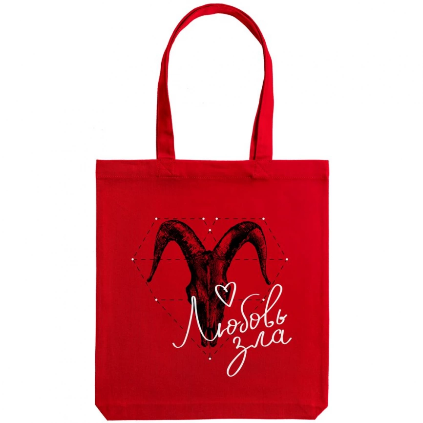 Холщовая сумка «Любовь зла», красная фото 5